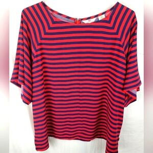 NWOT Red And Blue Striped Short Sleeve Shirt Sz 2X